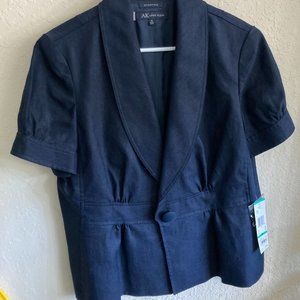 NWT Anne Klein Navy Short Sleeve Blazer